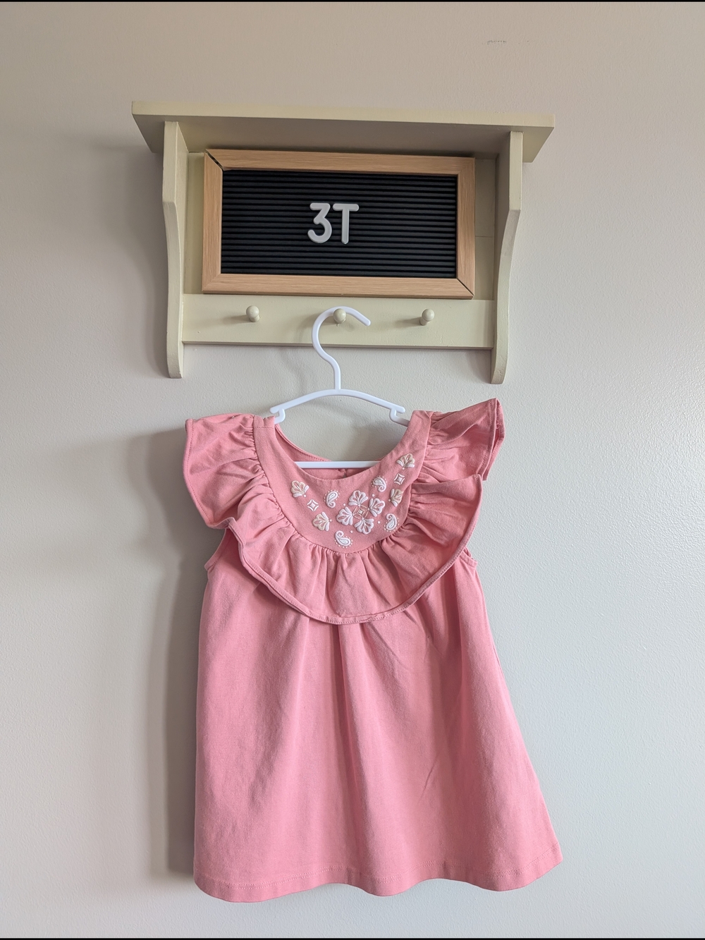Haute Hippie Girls' Pink Ruffle Embroidered Dress Top